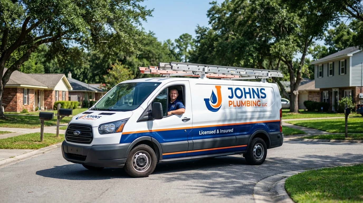 Johns Plumbing LLC service van in Woodridge, IL