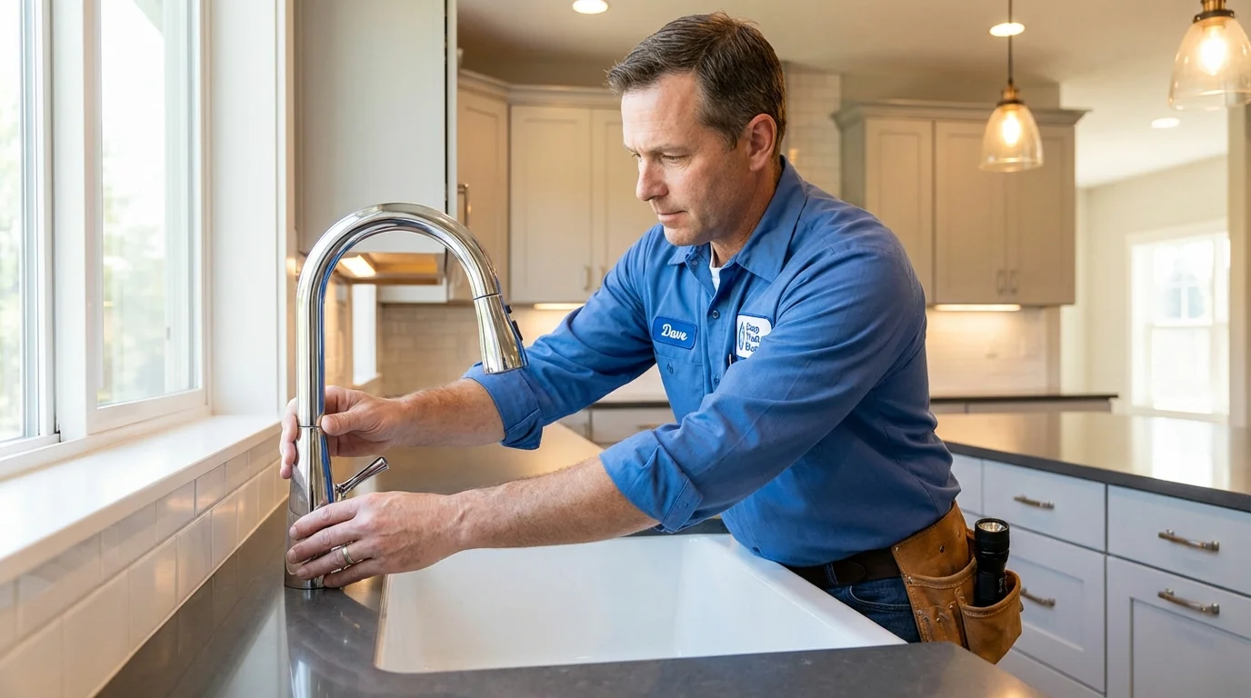 Kitchen faucet installation by Johns Plumbing LLC in Woodridge